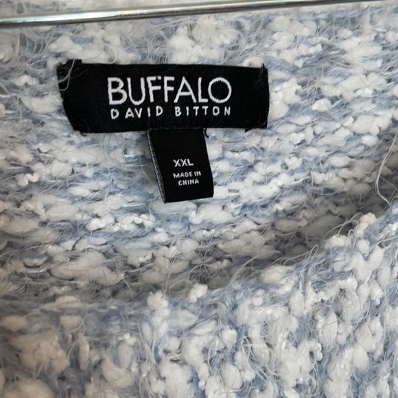 Soft & Eye Lash Sky Blue & White Sweater by Buffalo/ Size XXL - Picture 6 of 10